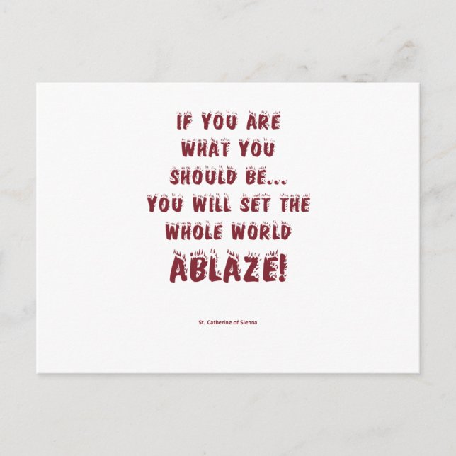 Set World Ablaze! Postcard (Front)
