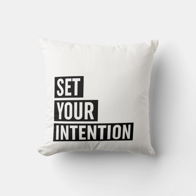 Set Your Intention Typography Throw Pillow (Front)