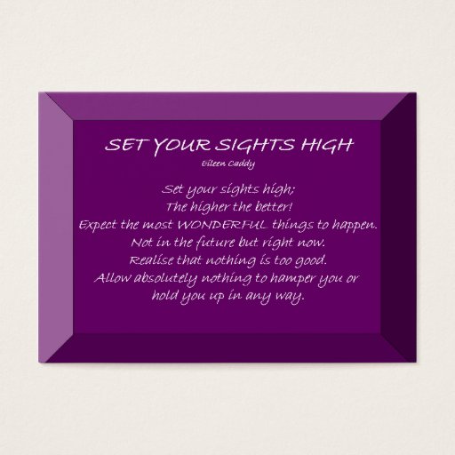 Customizable Set Your Sight High Business Card Template
