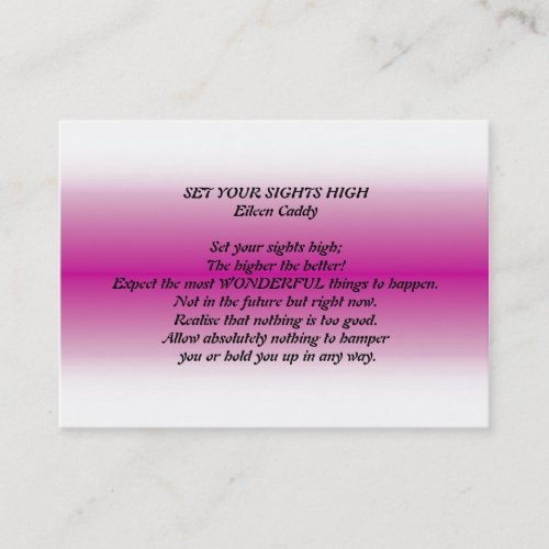 Set Your Sights High Business Card