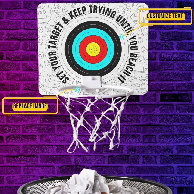 Set Your Target Mini Basketball Hoop (Practice your shooting game in the office or your dorm room! )