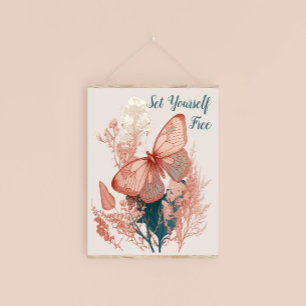 Set Yourself Free Butterfly Art Poster