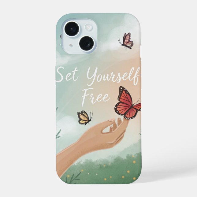 “Set Yourself Free – Butterfly Release Art” Iphone Case (Back)