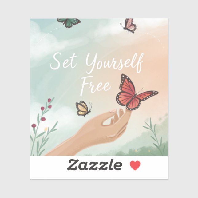 “Set Yourself Free – Butterfly Release Art” Sticker (Sheet)