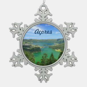 Sete Cidades - Azores Snowflake Pewter Christmas Ornament