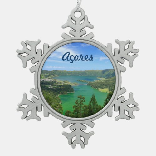 Sete Cidades _ Azores Snowflake Pewter Christmas Ornament