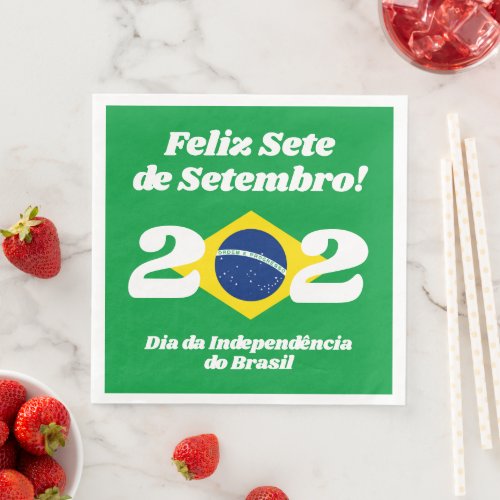 Sete de Setembro Independence Day Brazil Flag Paper Dinner Napkins