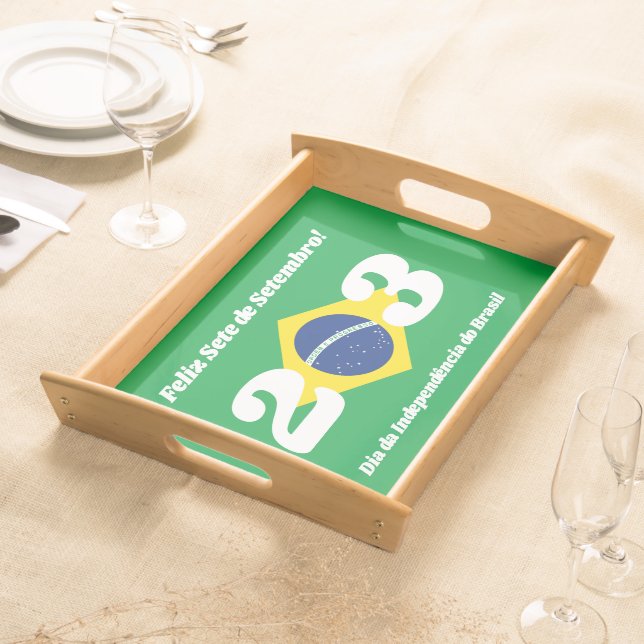 Sete de Setembro Independence Day Brazil Flag Serving Tray (Front)