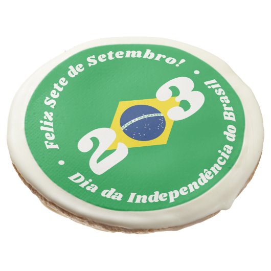 Sete de Setembro Independence Day Brazil Flag Sugar Cookie (Angled)