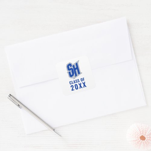 Seton Hall SH  Graduation Square Sticker