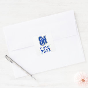 Seton Hall SH Graduation Square Sticker