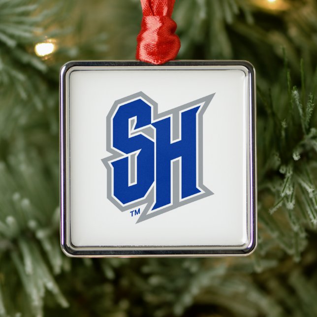 Seton Hall SH Metal Ornament (Tree)