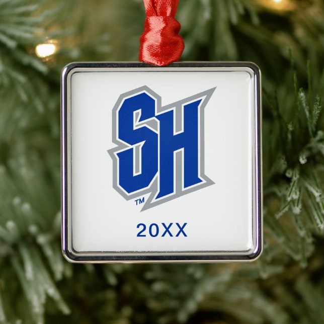 Seton Hall SH Metal Ornament (Tree)