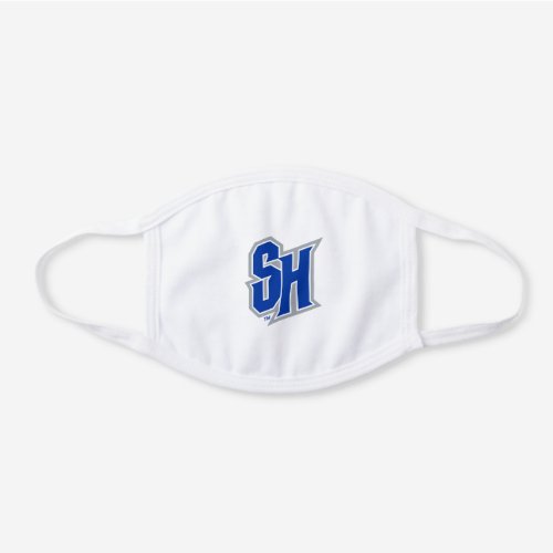 Seton Hall SH White Cotton Face Mask