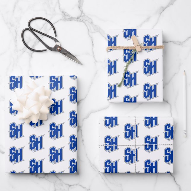Seton Hall SH Wrapping Paper Sheets (Front)
