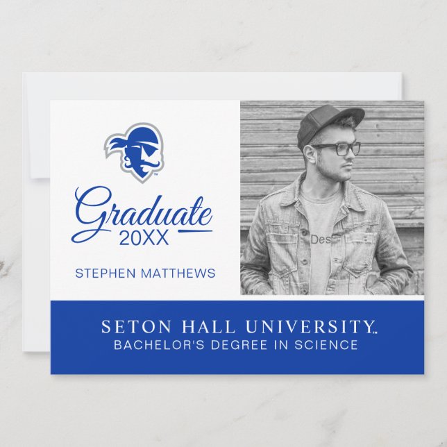 Seton Hall University Pirates | Graduation Invitation (Front)