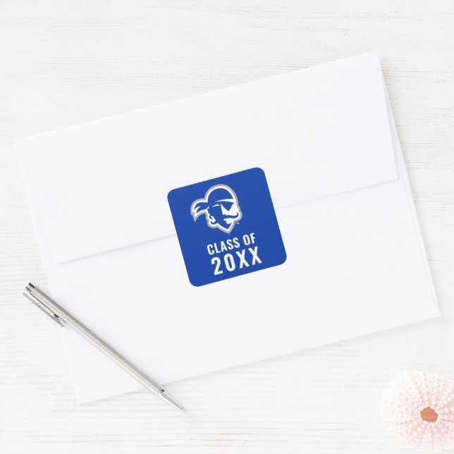 Seton Hall University Pirates | Graduation Square Sticker (Envelope)