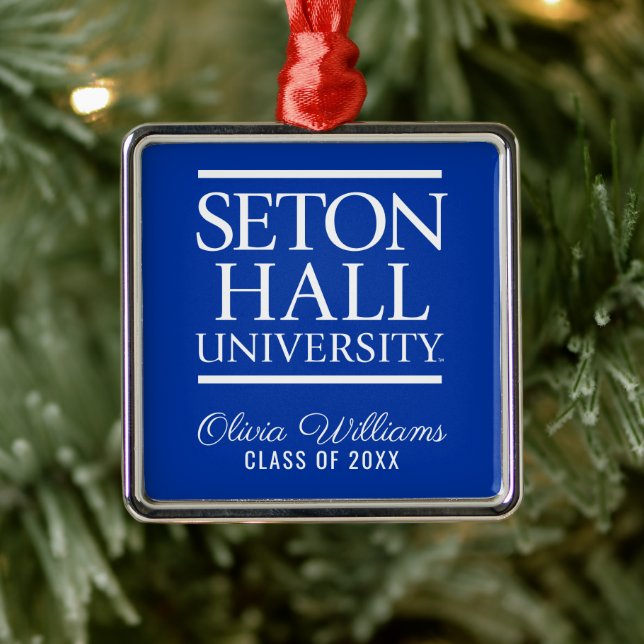Seton Hall University Words | Gradaution Metal Ornament (Tree)