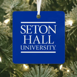 Seton Hall University Words Metal Ornament