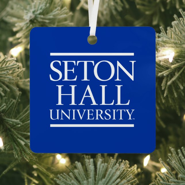 Seton Hall University Words Metal Ornament (Insitu)