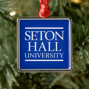 Seton Hall University Words Metal Ornament