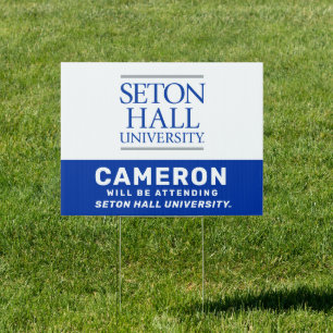Seton Hall University Words Sign
