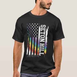 Seton Hill United States Distressed Rainbow w US F T-Shirt
