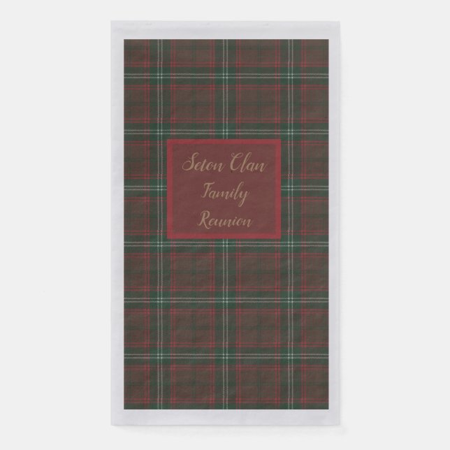Seton Scottish Clan Tartan Paper Guest Towels (Front)