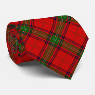 Seton tartan red green plaid neck tie