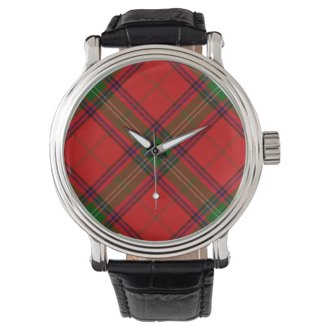 Seton tartan red green plaid watch (Front)