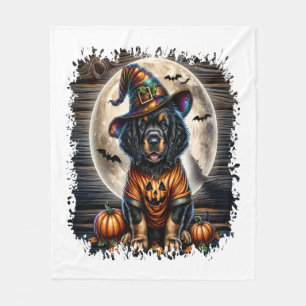 Setter Dog Halloween Square Fleece Blanket