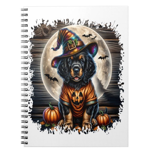 Setter Dog Halloween Square Notebook (Front)