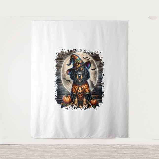 Setter Dog Halloween Square Tapestry (Front)