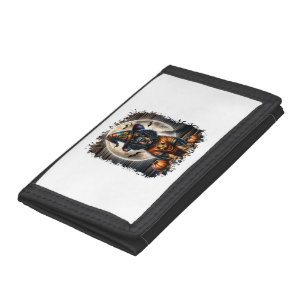 Setter Dog Halloween Square Trifold Wallet