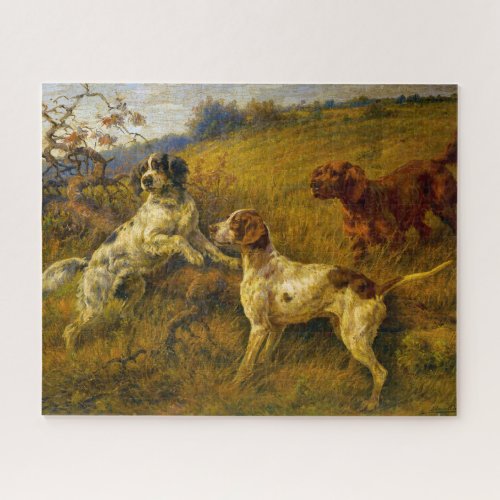 Setters and a Pointer in a Landscape by Osthaus Jigsaw Puzzle