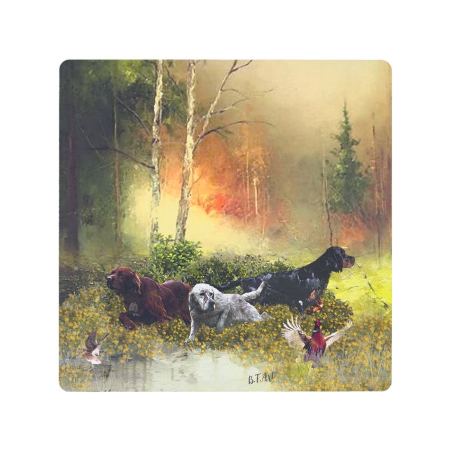 Setters Family   Metal Print (Front)