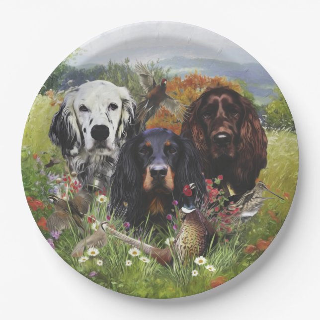 Setters Family  Paper Plates (Front)