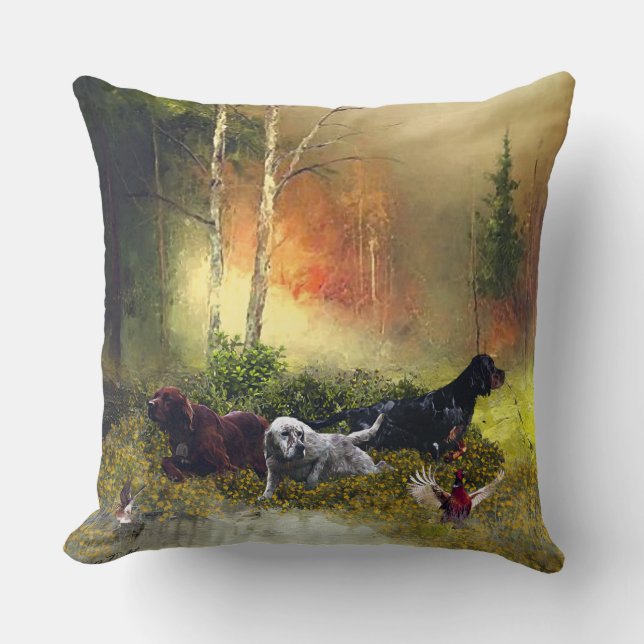 Setters Family  Throw Pillow (Front)