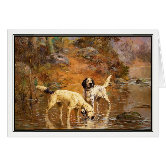 Setters in a Cooling Stream by Percival Rosseau Cards (Front Horizontal)