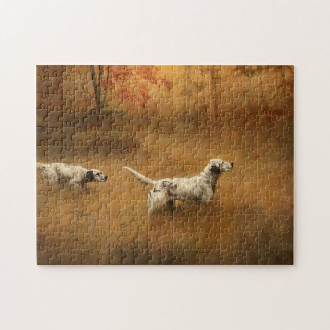 Setters in a Field by Percival Leonard Rosseau Jigsaw Puzzle (Horizontal)
