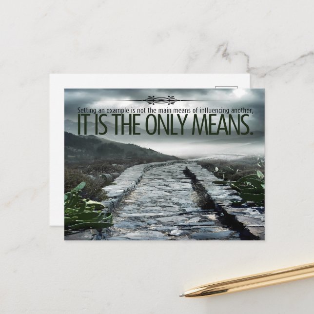 "Setting an example" Inspirational Quote Postcard (Front/Back In Situ)
