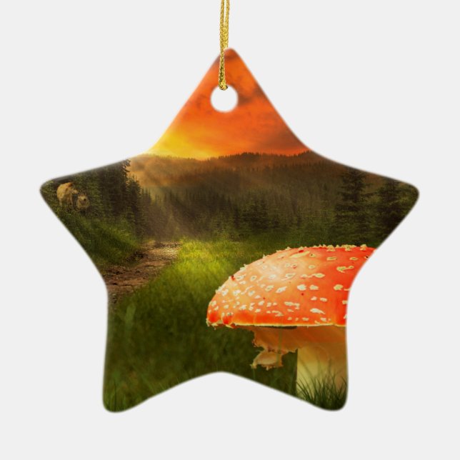 Setting Autumn Sun. Ceramic Ornament (Front)