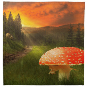 Setting Autumn Sun. Cloth Napkin