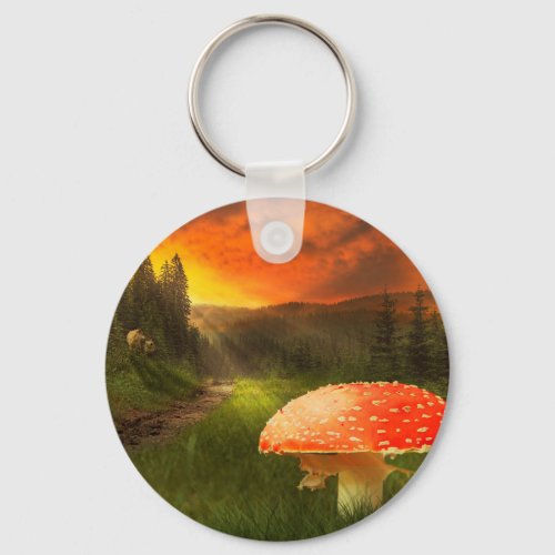 Setting Autumn Sun Keychain