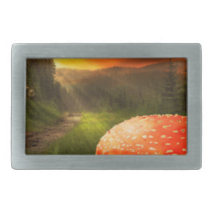 Setting Autumn Sun. Rectangular Belt Buckle