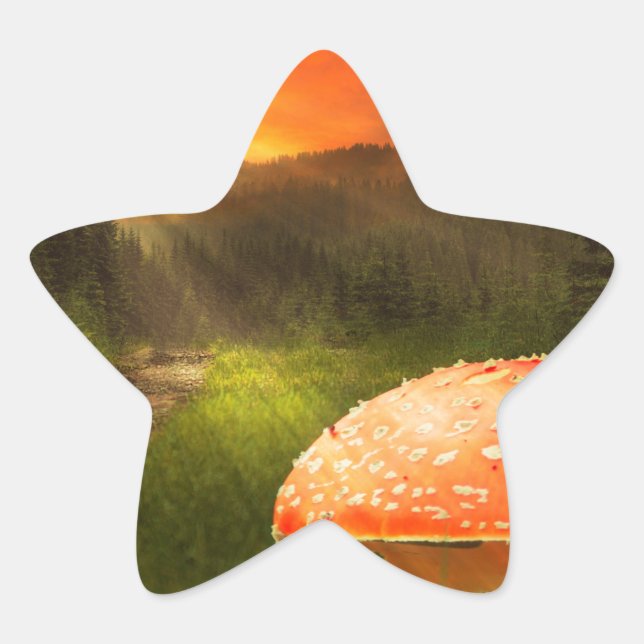 Setting Autumn Sun. Star Sticker (Front)