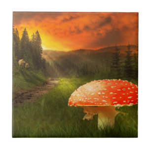 Setting Autumn Sun. Tile