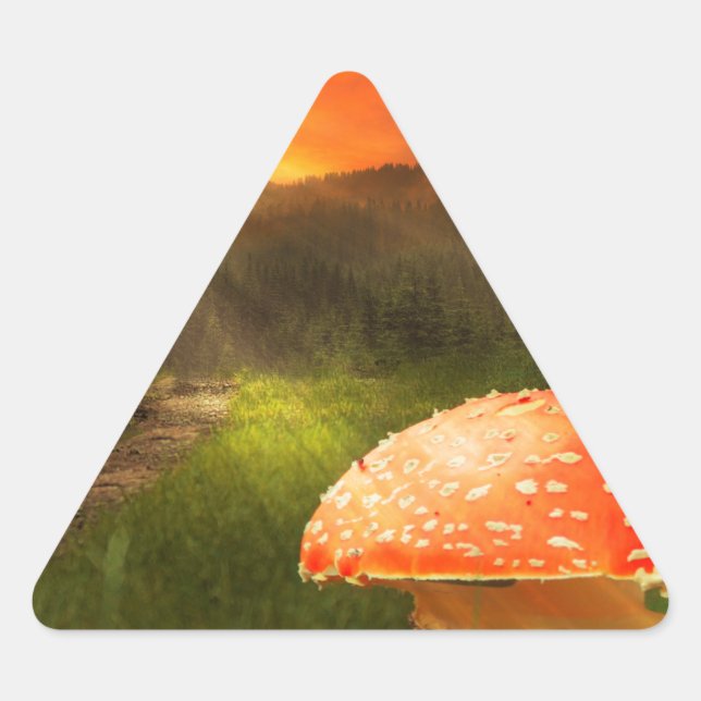 Setting Autumn Sun. Triangle Sticker (Front)