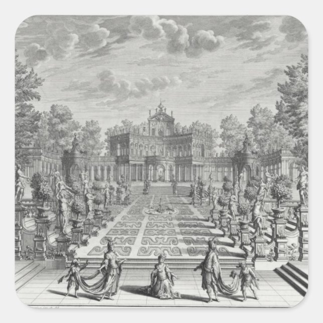 Setting for an opera in a garden, from 'Architectu Square Sticker (Front)