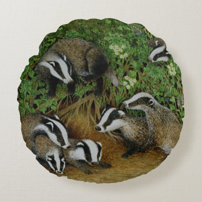 Setting Out Round Pillow (Front)